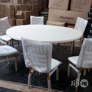 Big White Event Table for 12 Sitters, Round Shape