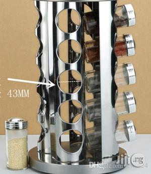 Stainless Steel 20 Jar Revolving Spice Tower Holder Rack Kit