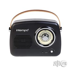 Intempo Bluetooth Speaker With FM Radio And Leather Carry Strap, Black, 21cm
