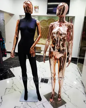 Female Rose Gold Chrome, Gold and Black Display Mannequin