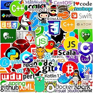 Laptop Stickers Pack For Technology Developer 72pcs Programming