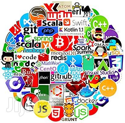 Laptop Stickers Pack For Technology Developer 72pcs Programming