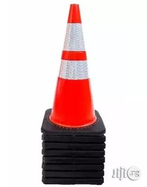 28" Safety Traffic Pvc Cones With Two Reflective Collars - Set Of 5