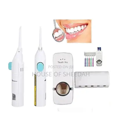 Portable Power Floss Tooth Pick Braces With Toothpaste Dispenser & Brush Holder