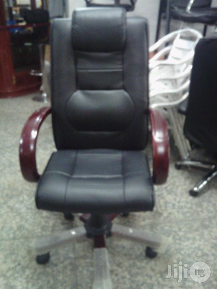 Executive Leather Wooden Office Chair
