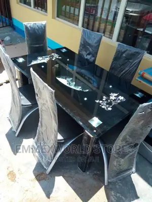 Glass Dinning Set by 6 Chiars