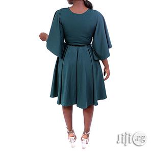 Skater Dress With Pocket - Green