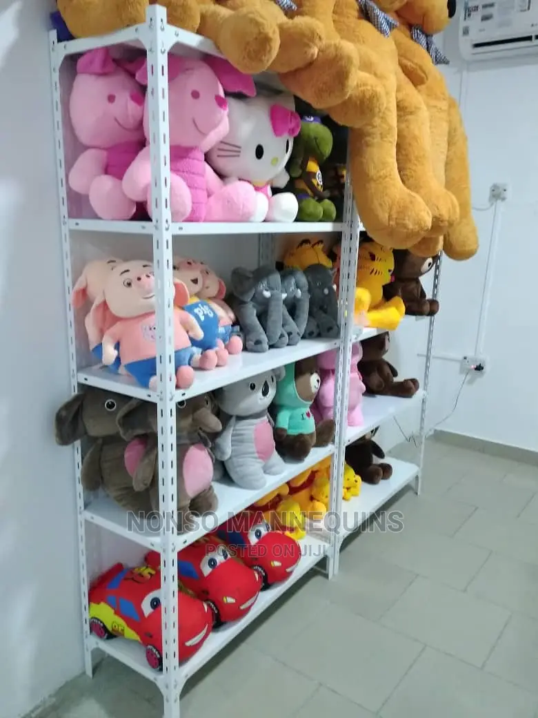 White Colour Angle Slotted Multi Purpose Display Racks