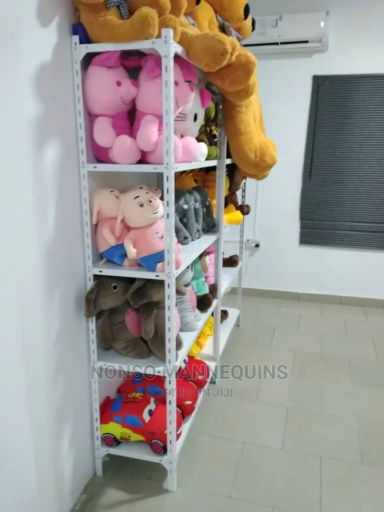 White Colour Angle Slotted Multi Purpose Display Racks