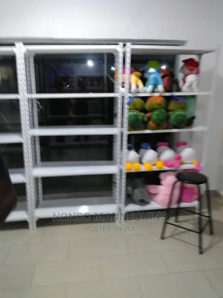 White Colour Angle Slotted Multi Purpose Display Racks