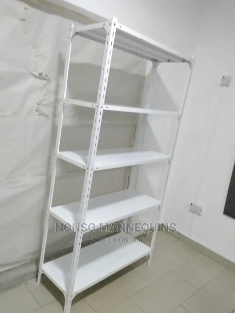 White Colour Angle Slotted Multi Purpose Display Racks