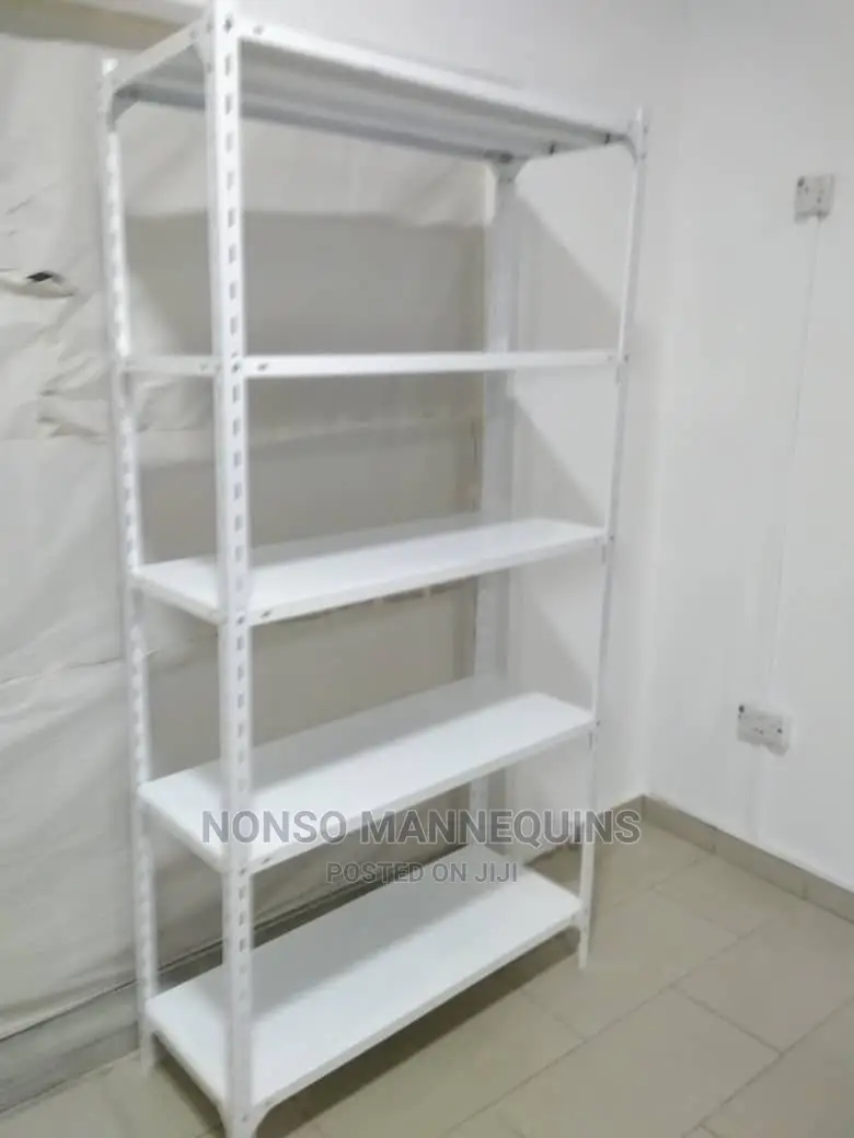 White Colour Angle Slotted Multi Purpose Display Racks