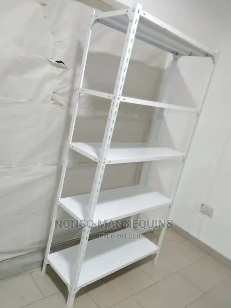 White Colour Angle Slotted Multi Purpose Display Racks