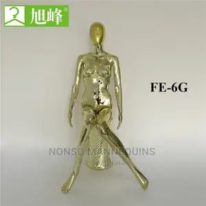 Sitting Down Gold Chrome Fashion Models Display