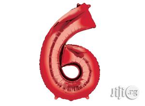 39" Red Jumbo Numeral Balloon - Number 6