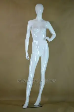 Egg Face Female Male Display Glossy White Mannequins
