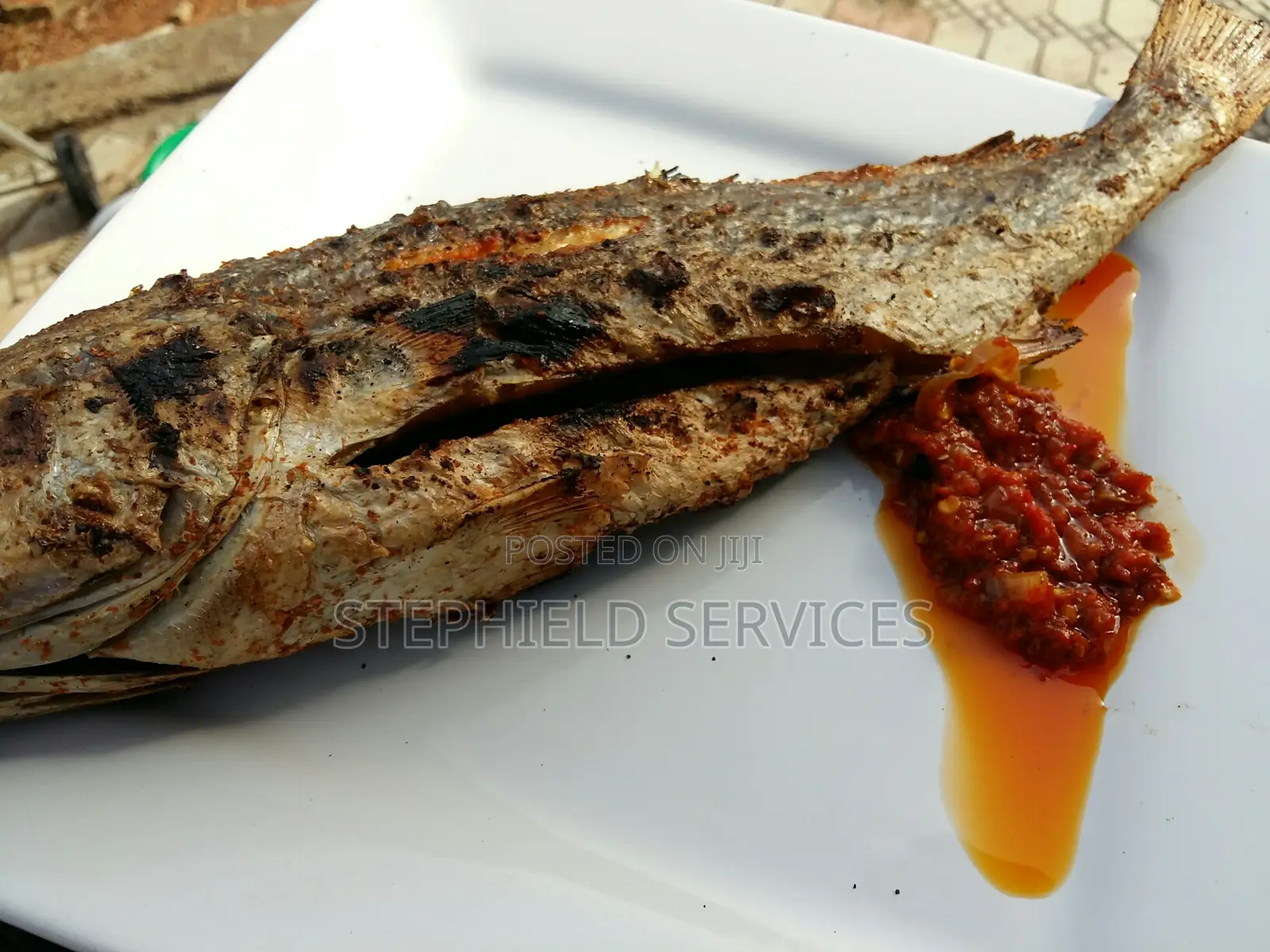 Fish Barbeque With Fries