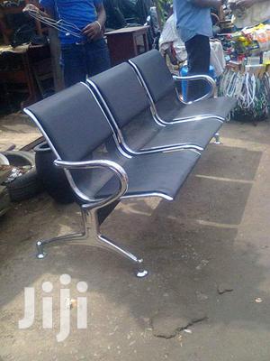 Steel 3 Seater Chair With Leather