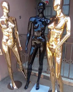 Gold and Glossy Black Female and Male Display Mannequins