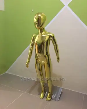 Abstract Kid Gold Chrome Male and Female Display Mannqui