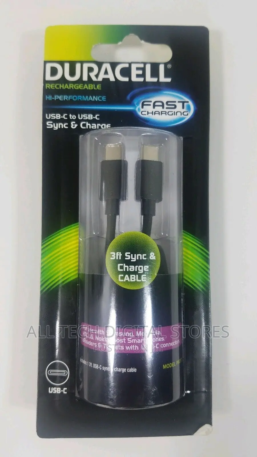 Duracell Sync Charge Usb-C to Usb-C Cable