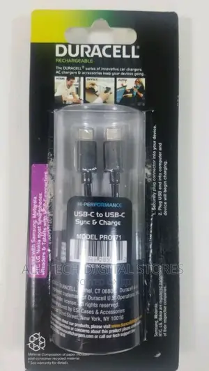 Duracell Sync Charge Usb-C to Usb-C Cable