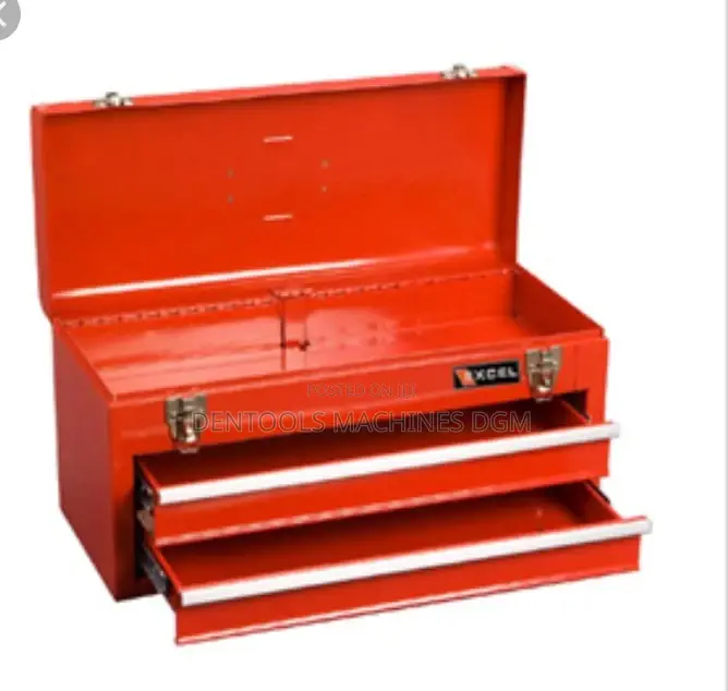 2 Drawer Portable Metal Toolbox Set