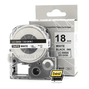 Epson 18mm Black On White Tape Label Catridge