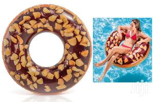 Inflatable Swim Donut Ring Tube Float - Nutty Chocolate,