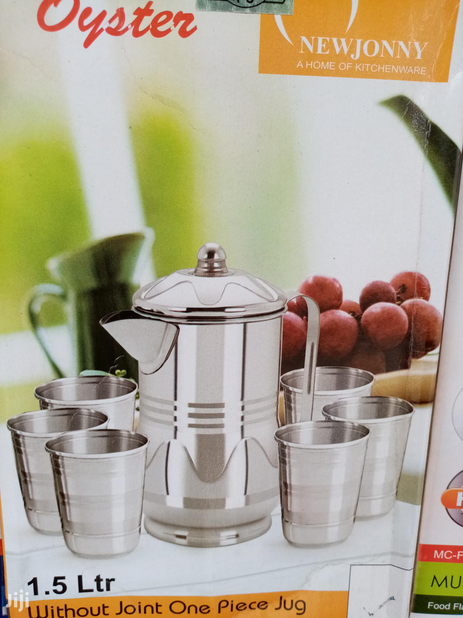 7pcs Stainless Steel Jug With Cups