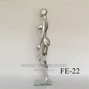 No Face Silcer Big Bust Glossy Femal Full Body Mannequin