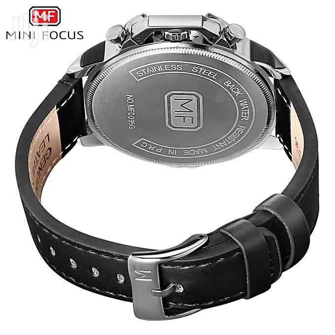 Black Minifocus Leather Wrist Watch