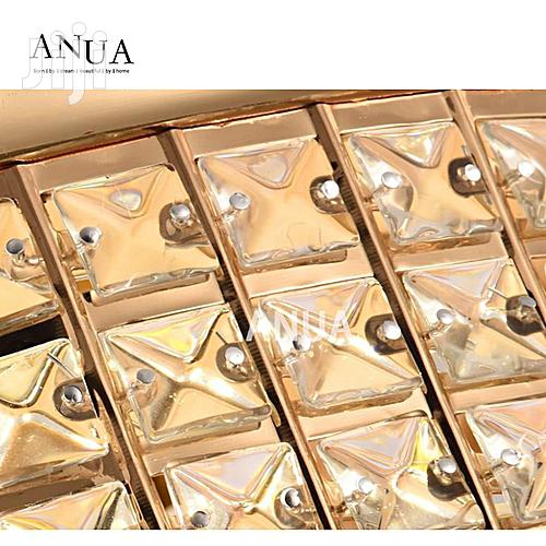 LED Crystal Chandelier Invisible Fan Leaf Remote Control