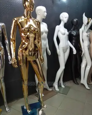 Chrome Gold Egg Face Detachable Female Display Mannequin New