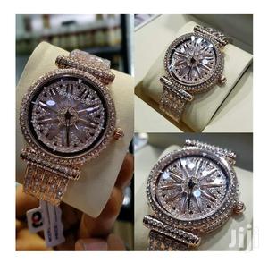 Men's Forecast Iced Out Rotary Wrist Watch - Rose Gold