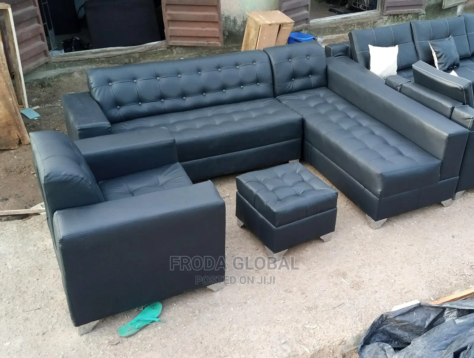 LShaped Sofas, Single Chair and Ottoman Leather Couches. in Lekki