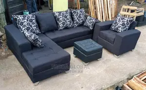 Quality Couch: L-Shape Sofa and Single Chair,Table. Flsblfl7