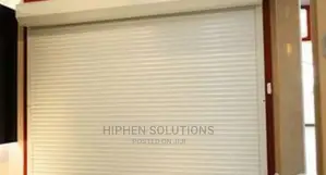 White Perforated Rolling Shutters Garage Door BY HIPHEN SOLUTIONS