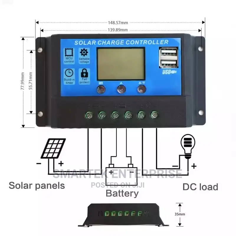 30A Solar Charge Controller 12/24v Auto With LCD Display