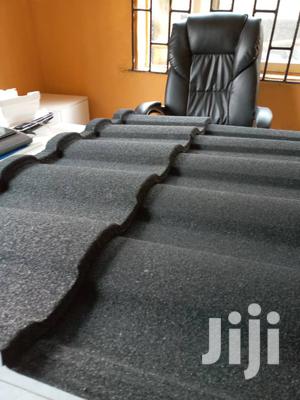 Plain Black Roman Stone Coated Roofing Sheet.
