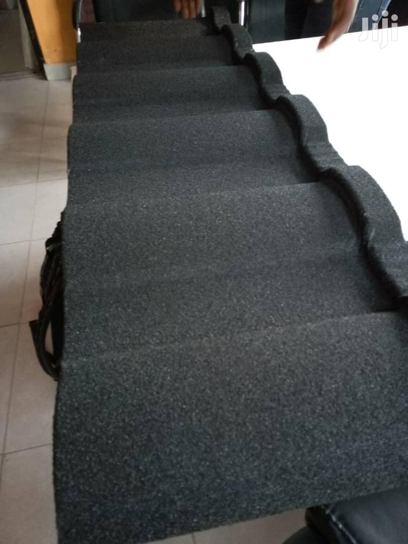 Plain Black Roman Stone Coated Roofing Sheet.