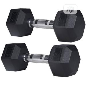 Photo - Pair of 17.5kg New Hexagonal Dumbell Commercial