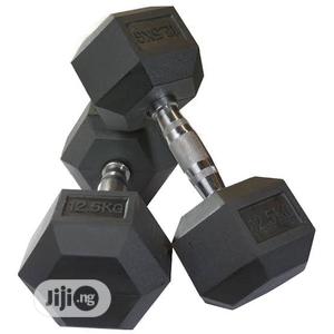 Pair of 12.5kg Hexagonal Dumbell New