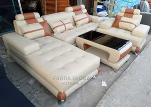 L-Shaped Sofa With Single Seater Chair and Table