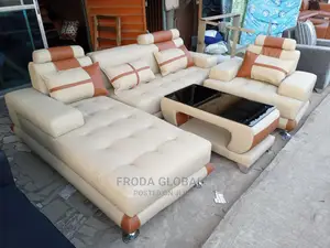 L-Shaped Sofa With Single Seater Chair and Table