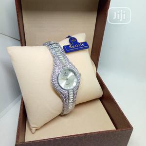 Satisfy Ladies Studded Wrist Watch - Silver