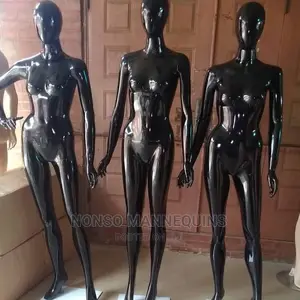 Glossy Black Faceless Female Full Body Mannequin