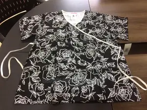 Black Flower Styled Nursing Scrubs, Nursing Scrub, Medical Scrubs