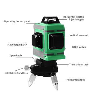 12 Lines 3D Self-Leveling 360 Hor and Vert Green Laser Beam