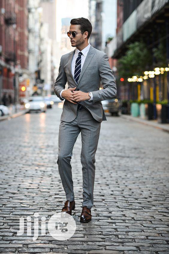Grey Wedding Coat Suit Grey Mens Wedding Coat Pant Grey Stitched - Main Image